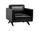 Cortina Black Leather Armchair Rogers by Matho Sun