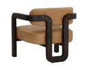 Brown Ludlow Sesame Leather Lounge Chair Madrone by Matho Sun, view 4