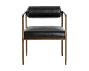 Charcoal Black Leather Dining Armchair Ajani by Matho Sun, view 2