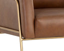 Vintage Caramel Leather Lounge Chair Cybil by Matho Sun, view 6