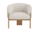 Rustic Oak Dove Cream Lounge Chair Trine by Matho Sun, view 2