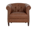 Cognac Leather Lounge Chair Marjorie by Matho Sun, view 2