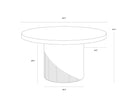 White 55" Dining Table Nicolette by Matho Sun, view 2
