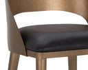 Antique Brass Charcoal Black Leather Counter Stool Dezirae by Matho Sun, view 6