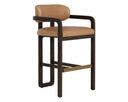 Brown Ludlow Sesame Leather Barstool Madrone by Matho Sun