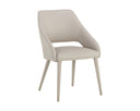 Linea Light Grey Leather Dining Armchair Galen by Matho Sun