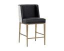 Antique Brass Cantina Black / Vera White Pepper Counter Stool Joplin by Matho Sun