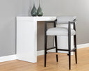 Saloon Light Grey Leather Barstool Keagan by Matho Sun, view 4