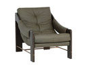 Brown Ludlow Dark Olive Leather Lounge Chair Rafferty by Matho Sun
