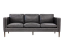 Brentwood Charcoal Leather Sofa Richmond by Matho Sun, view 2