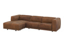 Laf Lucia Tobacco Leather Sofa Chaise Beau by Matho Sun, view 3