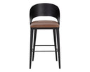 Black Cognac Leather Barstool Dezirae by Matho Sun, view 2