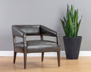 Brentwood Charcoal Leather Lounge Chair Carlyle by Matho Sun, view 5
