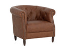 Cognac Leather Lounge Chair Marjorie by Matho Sun