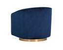 Gold Navy Blue Sky Lounge Chair Hazel Swivel by Matho Sun, view 4