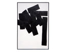 48" X 72" Black Floater Frame Abstract Building Blocks by Matho Sun