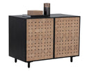 Small Suede Light Tan Leather Sideboard Omari by Matho Sun
