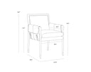 Distressed Brown Cortina Black Leather Dining Armchair Mauti by Matho Sun, view 7