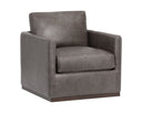 Marseille Concrete Leather Lounge Chair Portman Swivel by Matho Sun