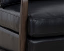 Brown Cortina Black Leather Lounge Chair Castell Swivel by Matho Sun, view 6