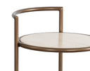 Rustic Bronze Travertine Look End Table Parga by Matho Sun, view 5