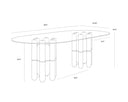 Oval Glass 94.5" Dining Table Yanna by Matho Sun, view 7