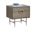 Antique Silver Ash Grey Nightstand Emery by Matho Sun