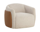 Santa Cruz Oatmeal / Milliken Cognac Lounge Chair Caris Swivel by Matho Sun