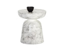 Marble Look White End Table Lucida by Matho Sun, view 2