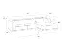 Raf Lucia Tobacco Leather Sofa Chaise Beau by Matho Sun, view 8