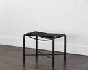 Black Leather Stool Riz by Matho Sun, view 4