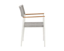 White Dining Armchairs set of 2 Nava Stackable by Matho Sun, view 3