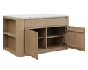 White Marble 62" Kitchen Island Romilly by Matho Sun, view 5
