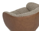 Torched Meringue / Cognac Leather Lounge Chair Camie Swivel by Matho Sun, view 5