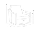 Aline Butternut Leather Lounge Chair Corbin Swivel by Matho Sun, view 6