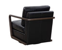 Brown Cortina Black Leather Lounge Chair Castell Swivel by Matho Sun, view 4