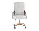 Brown Saloon Light Grey Leather Office Chair Collin by Matho Sun, view 4