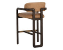 Brown Ludlow Sesame Leather Barstool Madrone by Matho Sun, view 4