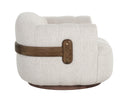 Warm Brown Dove Cream Armchair Tadeo Swivel by Matho Sun, view 3