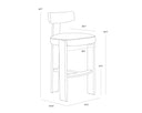 Rustic Oak Forest Green Barstool Horton by Matho Sun, view 6