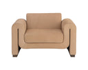 Distressed Brown Nubuck Tan Leather Armchair Romer by Matho Sun, view 2