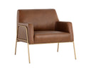 Vintage Caramel Leather Lounge Chair Cybil by Matho Sun