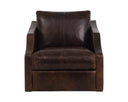 Chocolate Leather Lounge Chair Orwell Swivel by Matho Sun, view 2