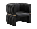 Vintage Black Night Leather Lounge Chair Tryor by Matho Sun