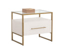Oyster Shagreen Nightstand Venice by Matho Sun