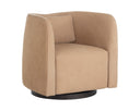 Nubuck Tan Leather Lounge Chair Emilie Swivel by Matho Sun