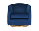 Gold Navy Blue Sky Lounge Chair Hazel Swivel by Matho Sun