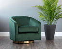 Gold Deep Green Sky Lounge Chair Hazel Swivel by Matho Sun, view 5