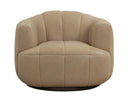 Dark Brown Sahara Sand Leather Armchair Tadeo Swivel by Matho Sun, view 2