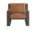 Gunmetal Tan Leather Lounge Chair Berke by Matho Sun, view 2